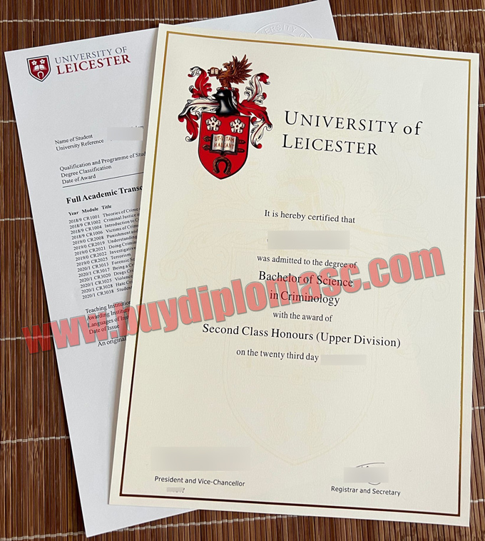 University of Leiceste diploma certificate