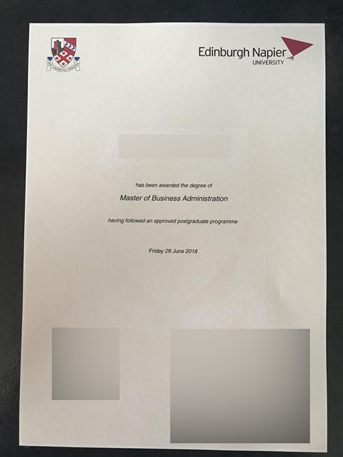 Diploma from Edinburgh Napier University