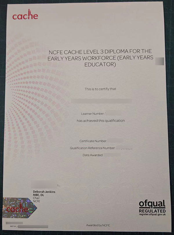 (NCFE Level 3 Diploma for Early Education Workers)