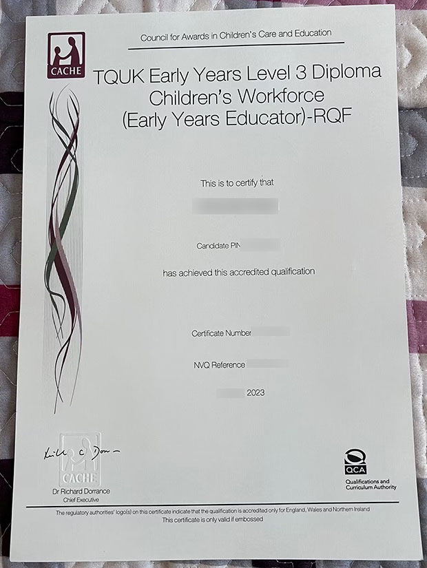 CACHE Level 3 Diploma in Early Childhood Education