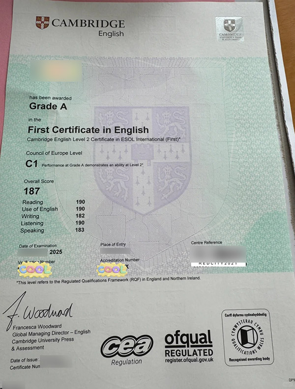 Sample of Cambridge English A Level Certificate in 2025