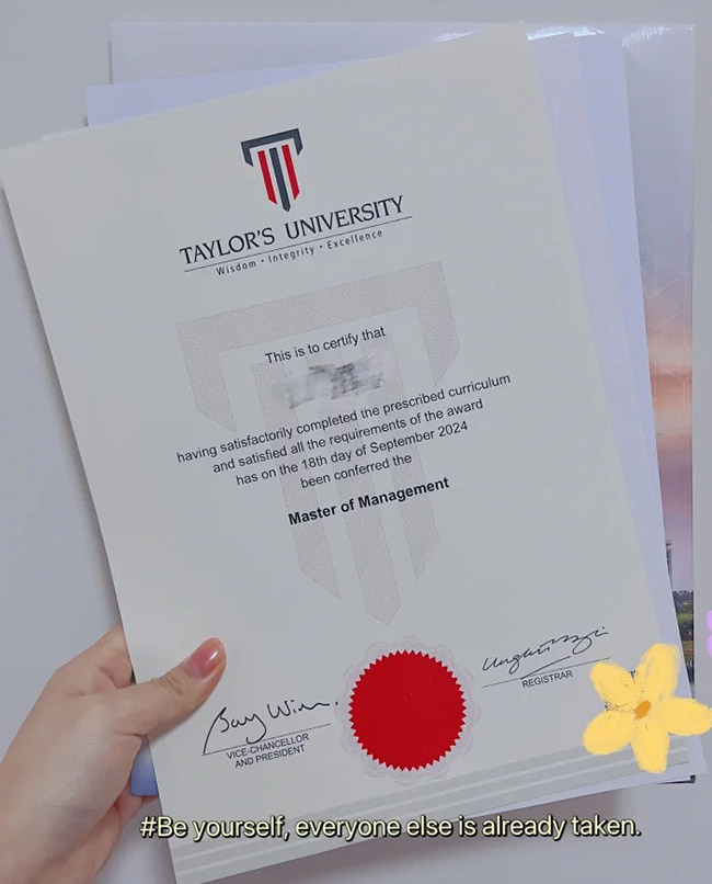 2024 Taylor's University Master of Management Sample