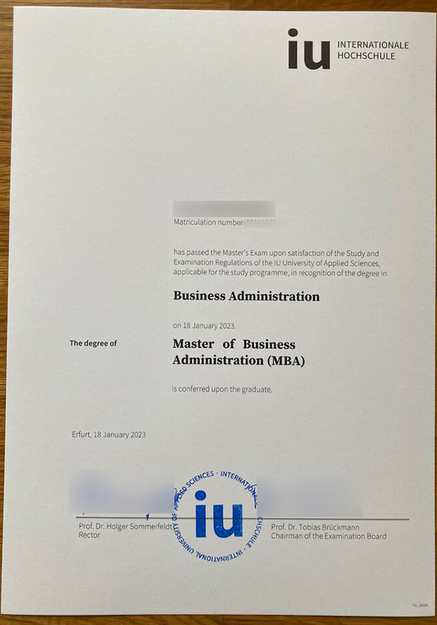 International University diploma Certificate