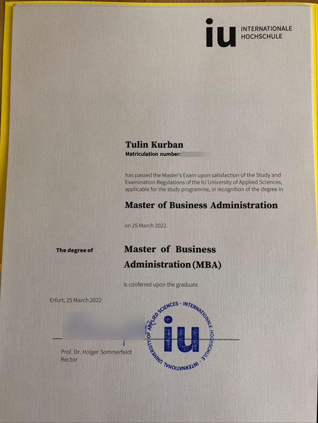 International University diploma