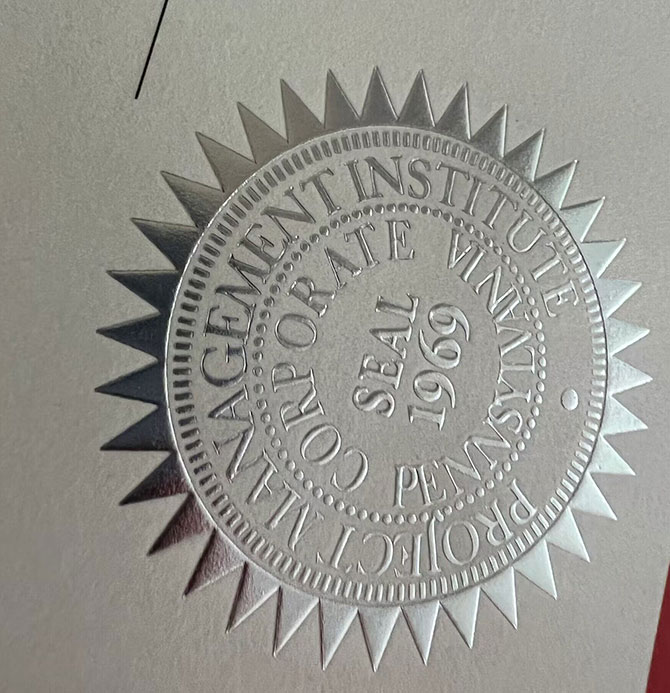 PMP certificate Sample