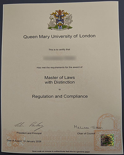 Degree sample from Queen Mary University of London in 2026